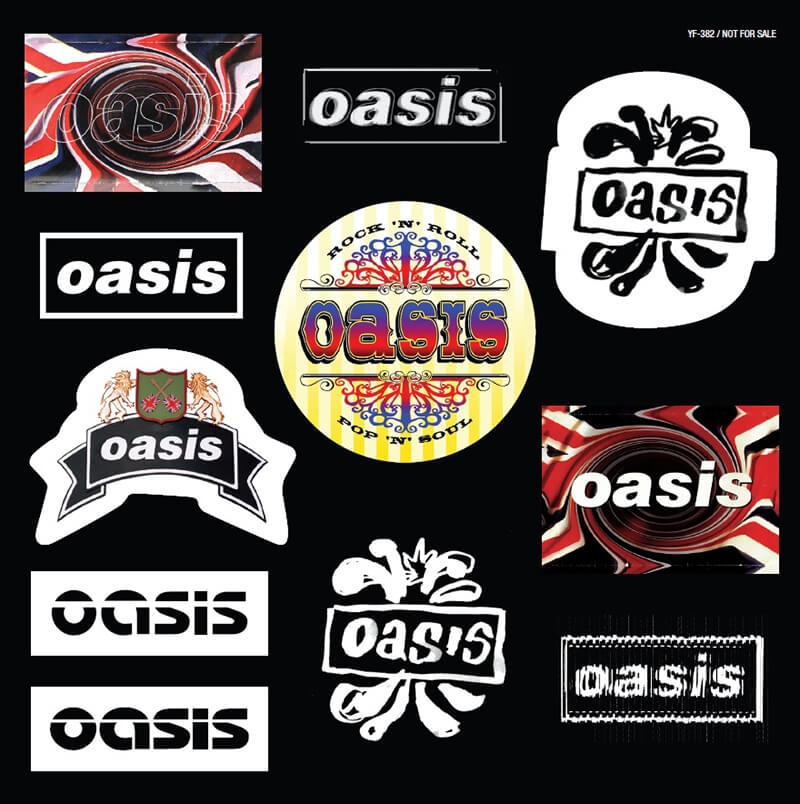 Oasis『Time Flies...1994-2009 (REMASTERED)』日本盤歴代ロゴ・ステッカーシート