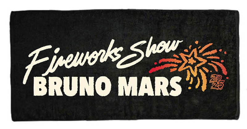 Bruno Mars Fireworks Show 2025 グッズ付きチケット特典 バスタオル