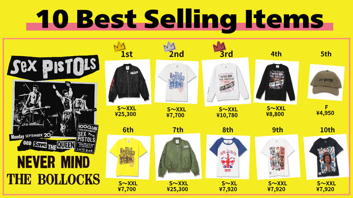 セックス・ピストルズ結成50周年記念グッズ、オンライン販売が決定!原宿の期間限定ショップ&「PUNKSPRING 2025」の人気アイテムが多数登場