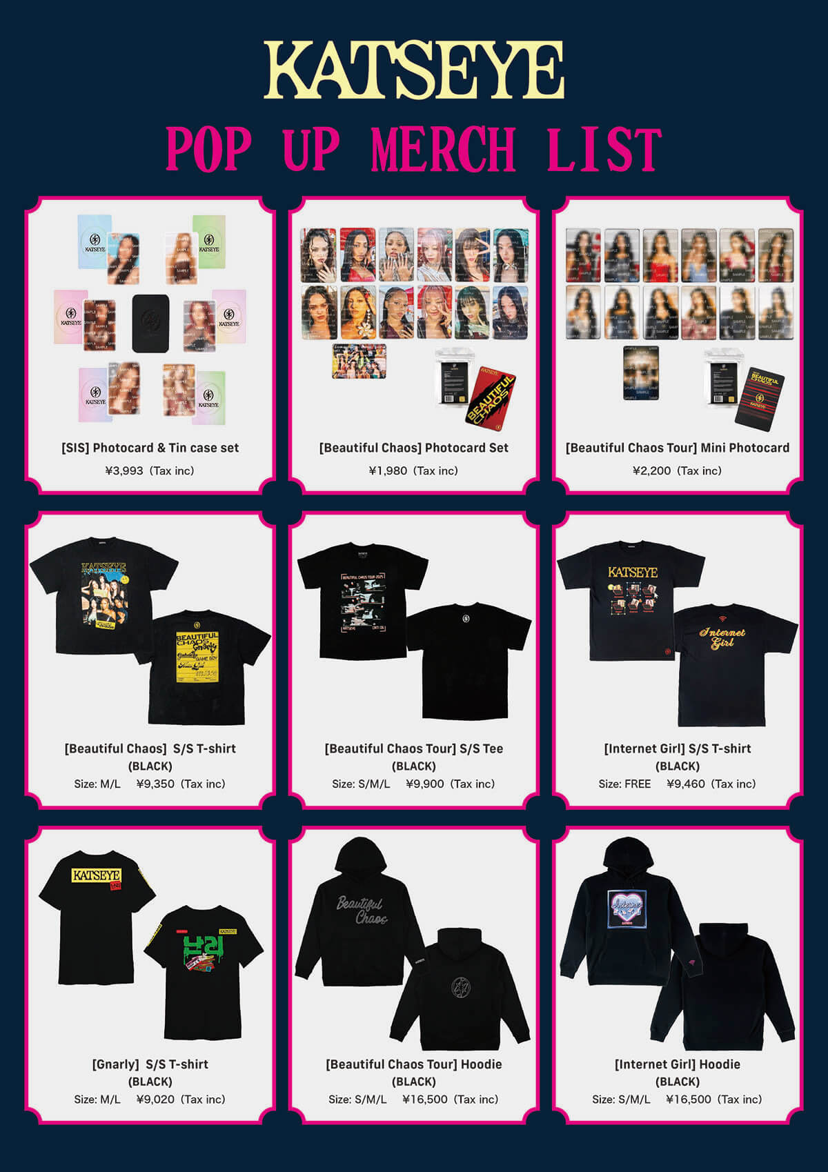 KATSEYE POP UP MERCH LIST