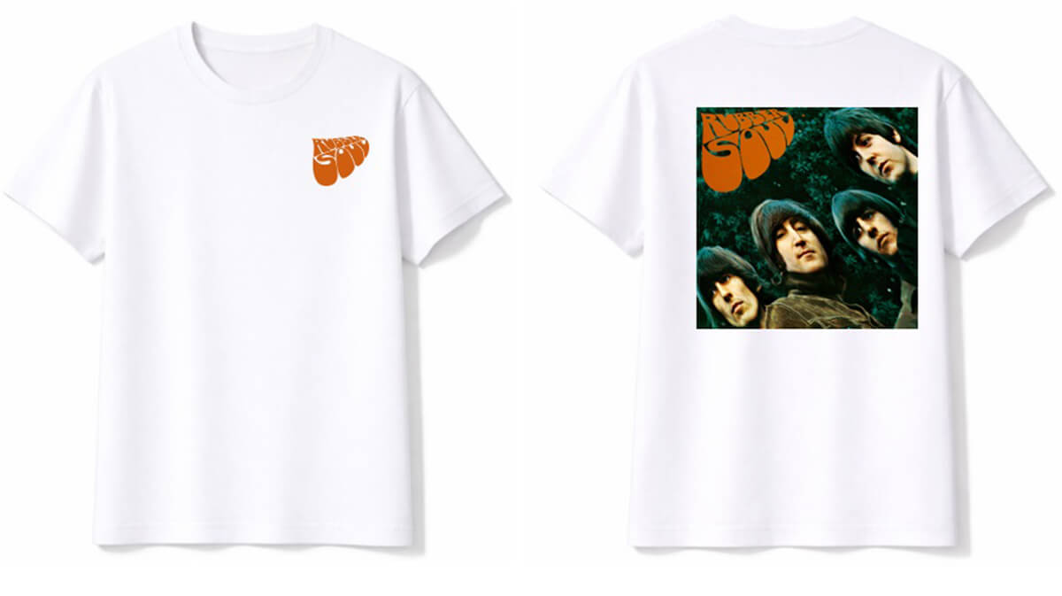 ザ・ビートルズ来日60周年記念ポップ・アップ・ストア販売 Tシャツ② アルバム『ラバー・ソウル』のロゴを表／ジャケット写真を裏にフィーチャー
