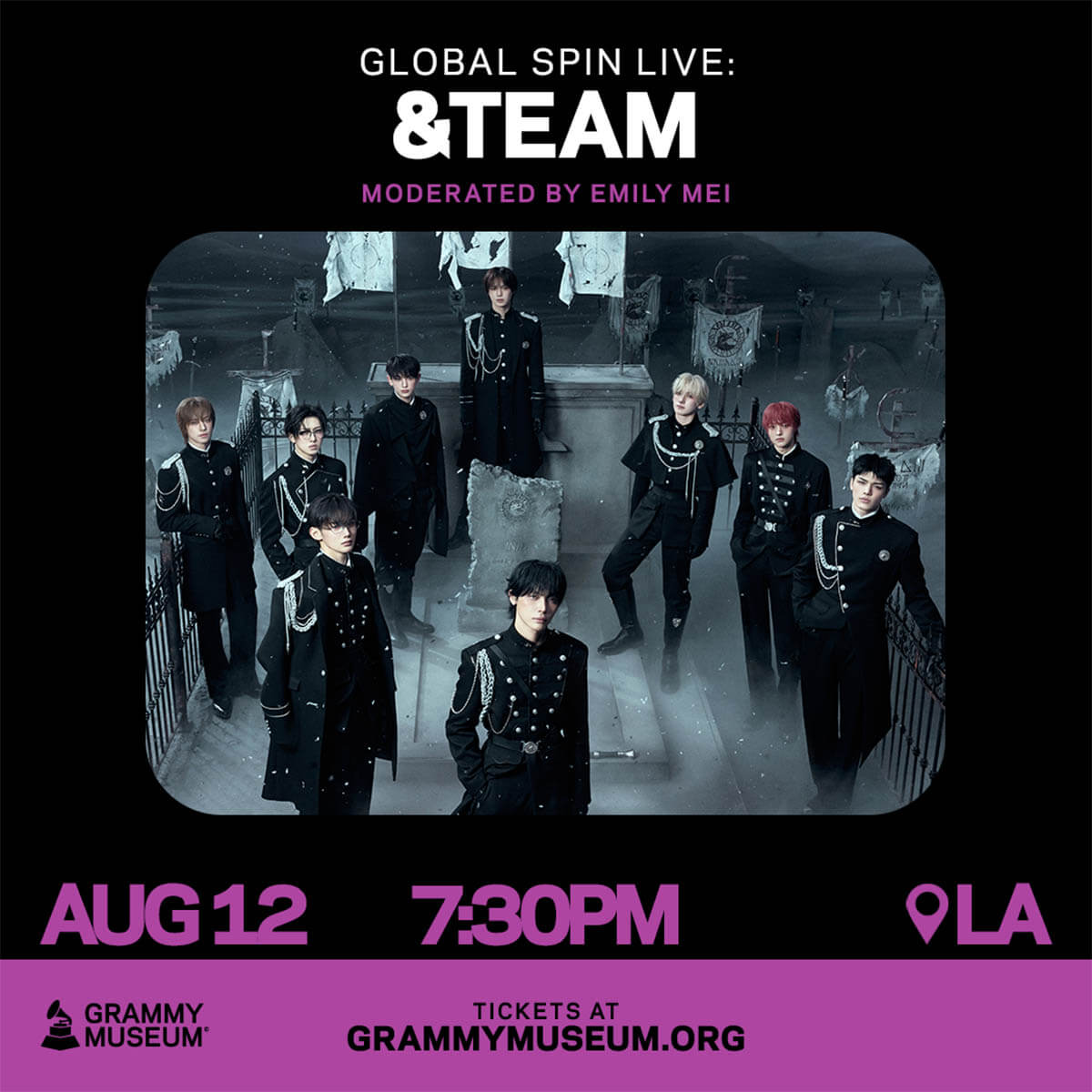＆TEAM、米国にて「グラミー・ミュージアム」主催の特別イベント「Global Spin Live」への出演が決定